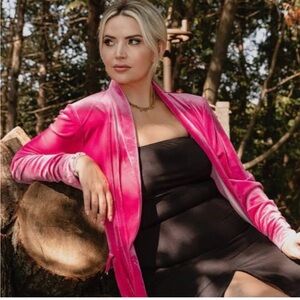 Smash & Tess x The Birds Papaya velvet duster cardigan in Magenta size M/L